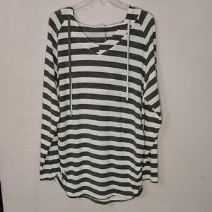 Smallshow Maternity Size XXL Striped Hoodie Sweatshirt